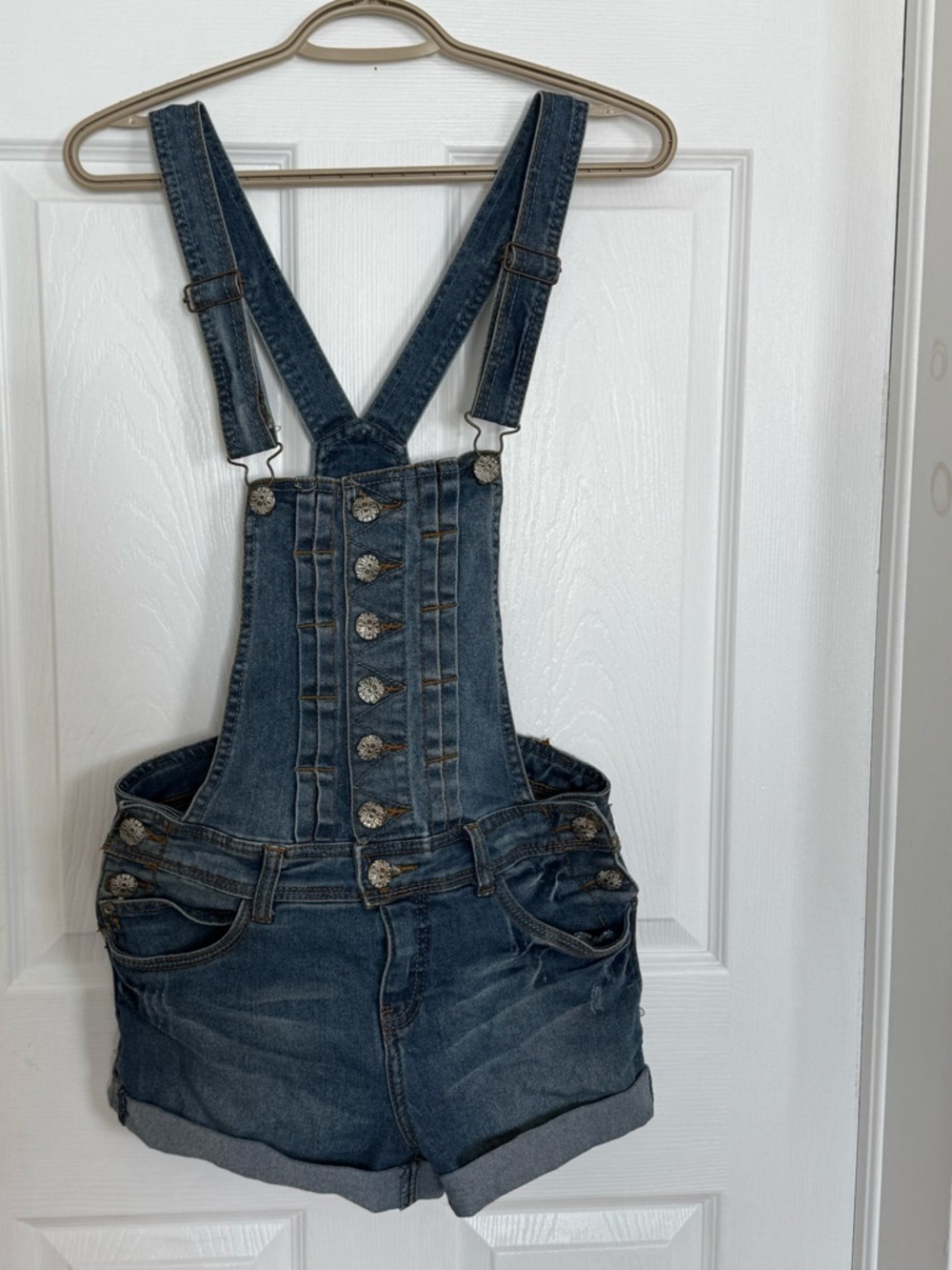 Urban Heritage Dark Blue Denim Short Overalls Romper